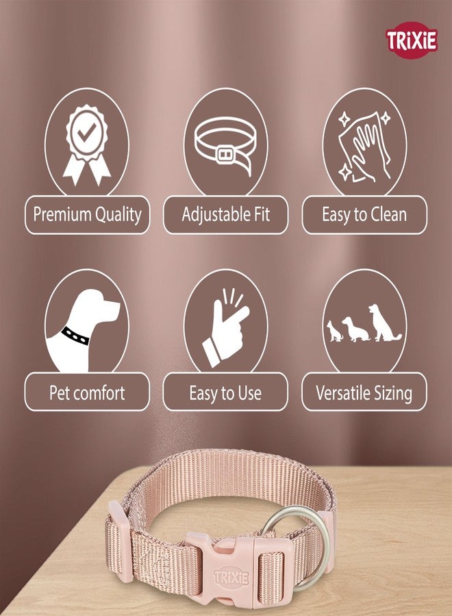 TRIXIE Premium Dog Collar, M-L Size, 35-55 cm Length, 20 mm Width, for Pets 20 kg and Above (Blush) - Image 4